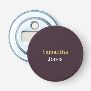 Custom name minimalist modern burgundy bottle opener