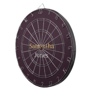 Custom name minimalist modern burgundy dartboard