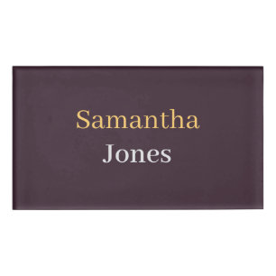 Custom name minimalist modern burgundy tag