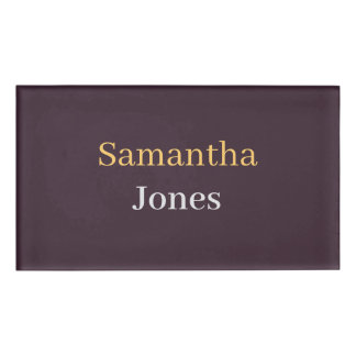 Custom name minimalist modern burgundy tag