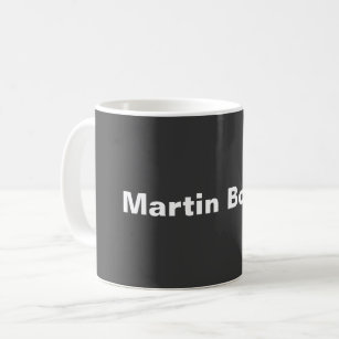 Custom Name Minimalist Modern Grey Coffee Mug