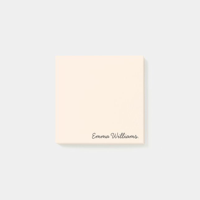 Custom Name Minimalist Personalised Pastel Colour Post-it Notes (Front)