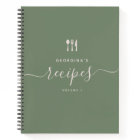 Custom Name Modern Elegant Script Recipe Notebook