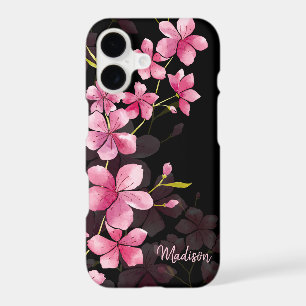 Custom Name Modern Floral Cherry Blossom Pattern