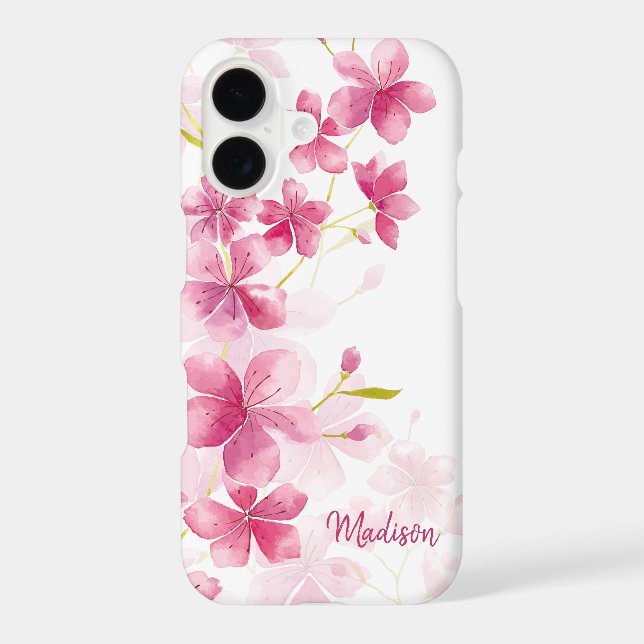 Custom Name | Modern Floral Cherry Blossom Pattern (Back)