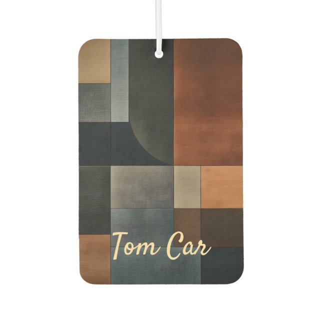 Custom Name Modern Geometric Car Air Freshener (Front)