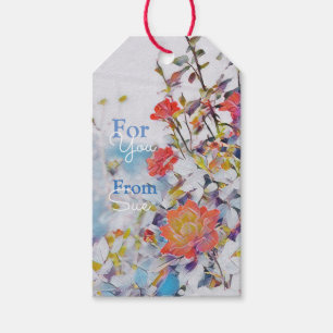 Custom Name Modern Mystic Roses Gift Tags