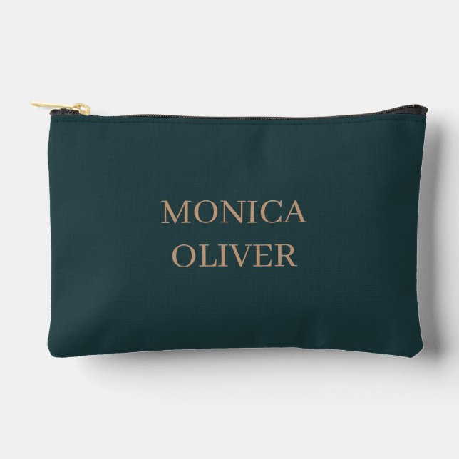 Custom name modern professional minimalist accessory pouch (Front)