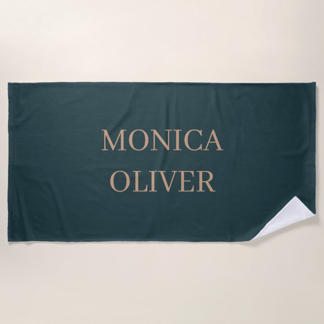 Custom name modern professional minimalist beach towel (Front)
