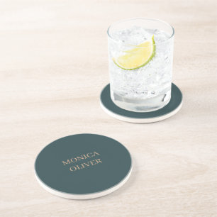 Custom name modern professional minimalist coaster