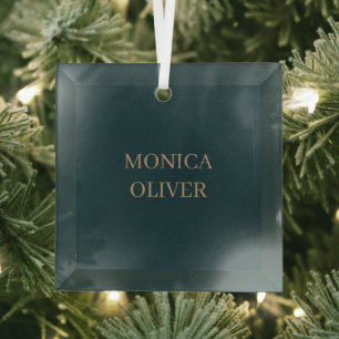 Custom name modern professional minimalist glass tree decoration