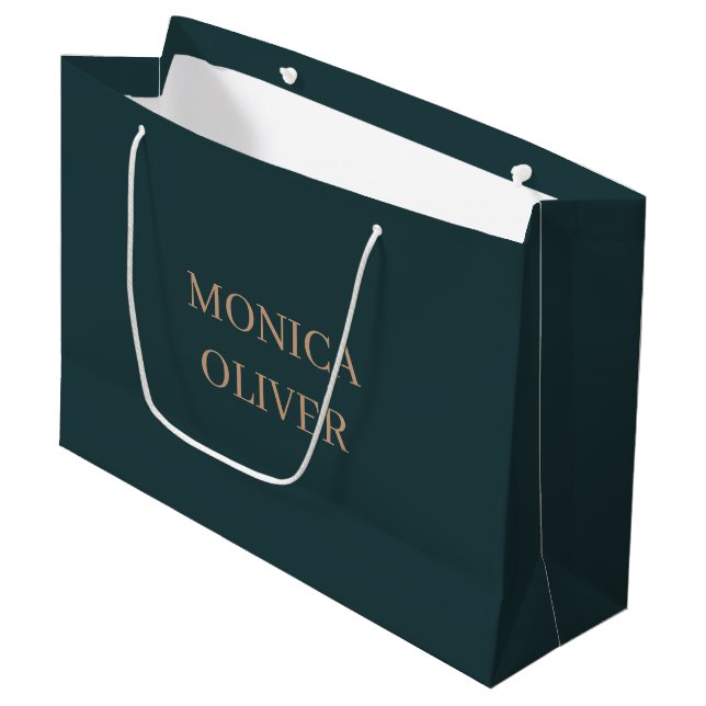 Custom name modern professional minimalist large gift bag (Front Angled)