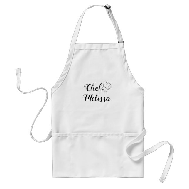 Custom Name Modern Script Chef Cook For her Standard Apron (Front)