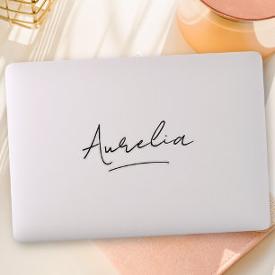 Custom Name Modern Script Signature Logo Laptop