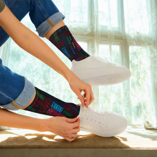 Custom Name Modern Word Art Add Your Own Words Socks (Creator Uploaded)