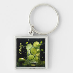 Custom Name Mojito Cocktail Key Ring