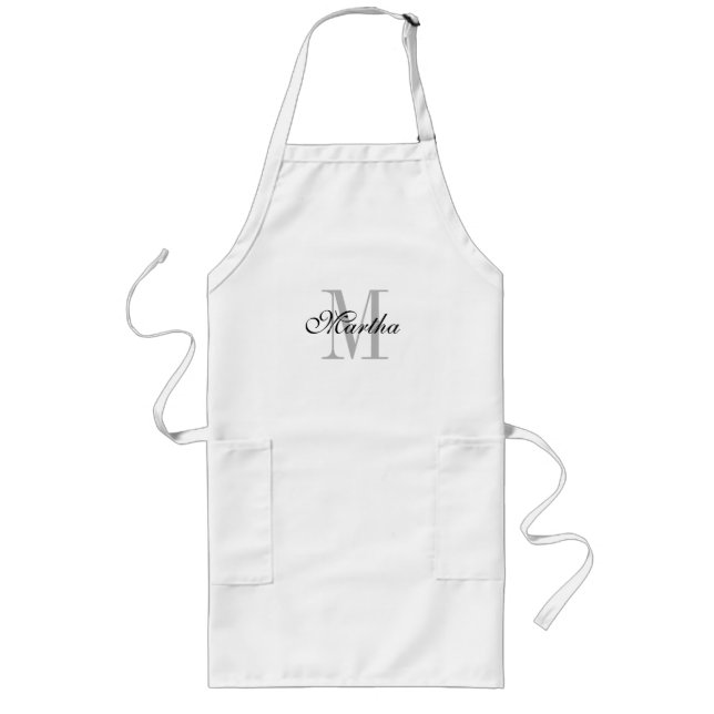 Custom name monogram aprons for men and women (Front)