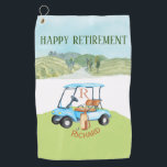 Custom Name Monogram Clubs Golf Towel<br><div class="desc">Something special for the gentleman who has retired OR change the message and it becomes a birthday / father's day / or any other type of gift. Any design questions just send an email to charmdesignstudio@rcn.com and we'll be glad to help. BTW, there are matching golf balls and head cover....</div>