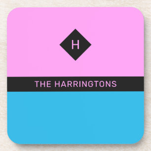 Custom name & monogram coaster set