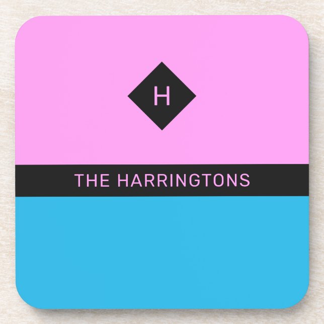 Custom name & monogram coaster set (Front)
