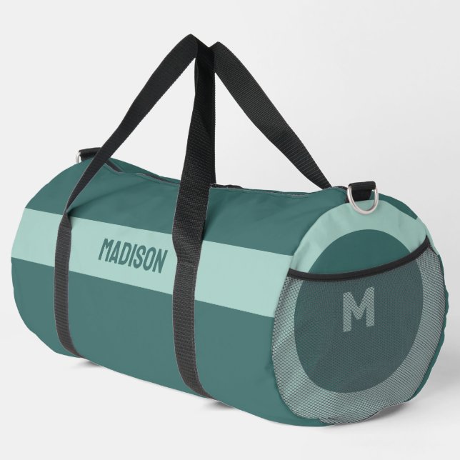 Custom Name & Monogram Duffle Bag (Right Corner)