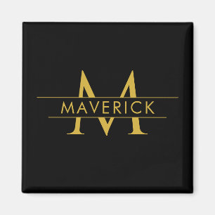 Custom Name Monogram Elegant Decorative Magnet