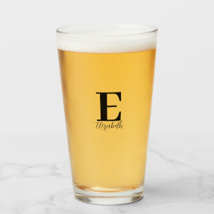 Custom Name Monogram Initials Glass