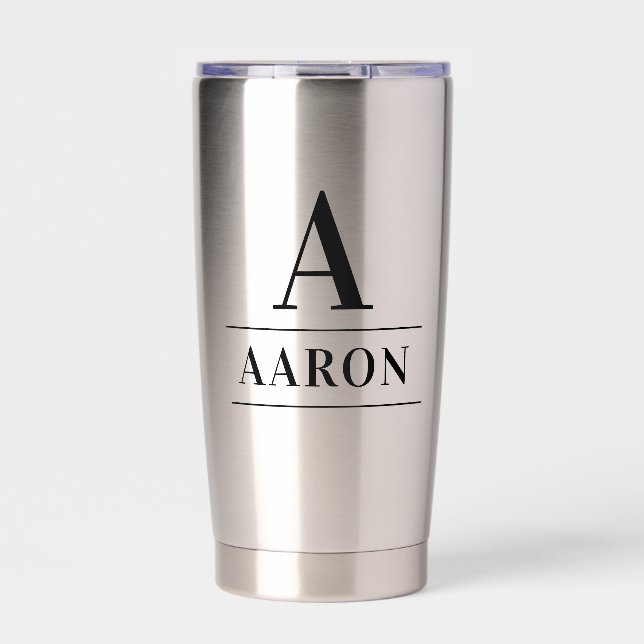Custom Name Monogram Mother's Father's Day Gift Insulated Tumbler (Front)