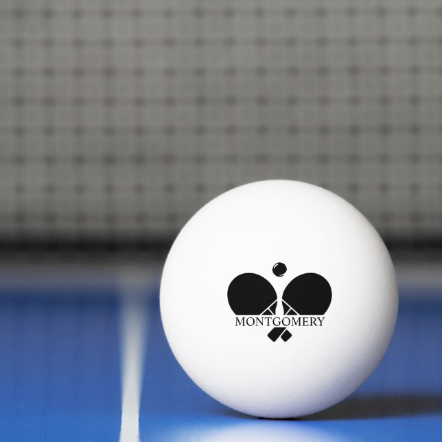 Custom Name Monogram Paddles Logo Ping Pong Ball (Net)
