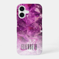 Custom Name Monogram Purple Ombre Crystals