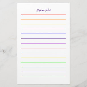 Custom Name Monogram Rainbow Colors Colorful  Stationery