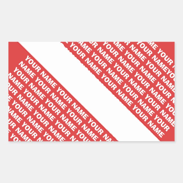 CUSTOM NAME MONOGRAM Scuba Diving SYMBOL Flag Rectangular Sticker (Front)