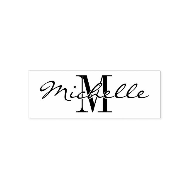 Custom name monogram self-inking rubber stamp (Design)
