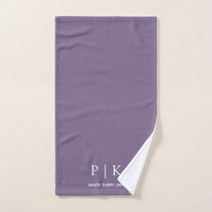 Custom Name Monogram Soft Purple Towel