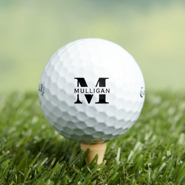 Custom Name Monogram Template Wedding Favour Golf Balls (Insitu Tee)
