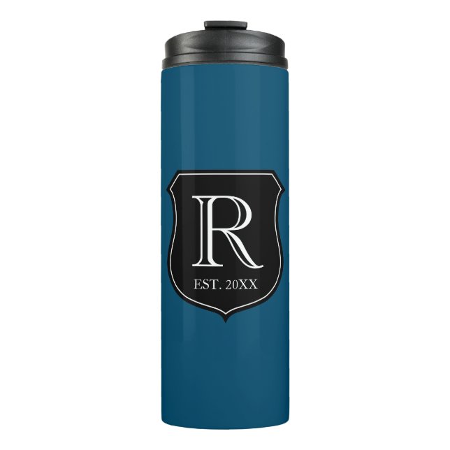 Custom name monogram thermal tumbler mug gift (Front)