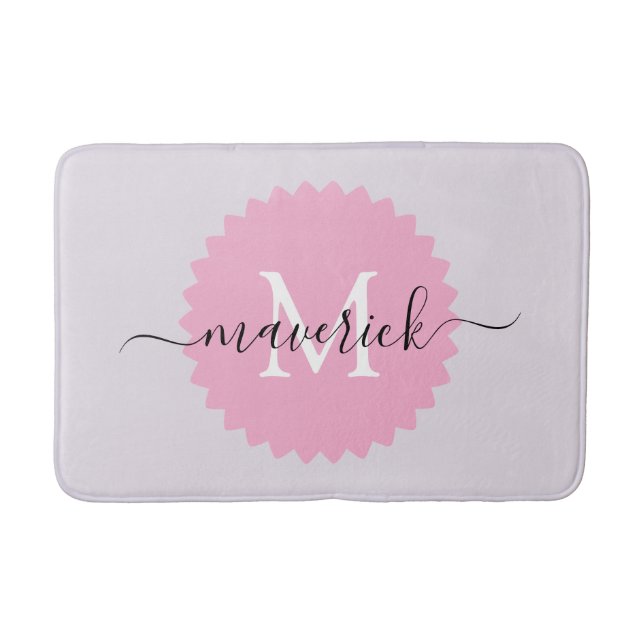 Custom Name Monogrammed Bathroom Mat (Front)