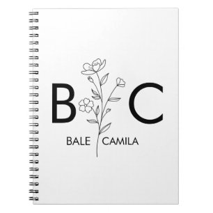 Custom name Monogrammed  Portfolio, Personalised  Notebook