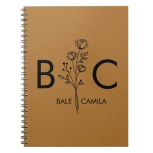 Custom name Monogrammed Portfolio, Personalised Notebook