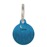 Custom Name, Moon Stars Mystic Mountain Pet ID Tag