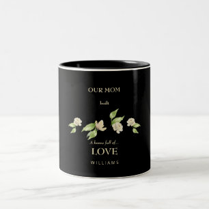 Custom Name Mother's Day "Home Full of Love"  Two-Tone Coffee Mug