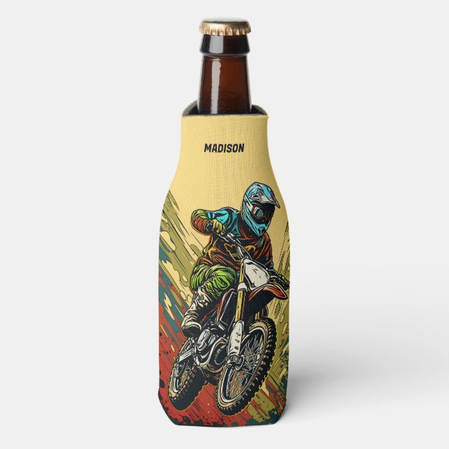 Custom Name Motocross Bottle Cooler (Bottle Front)