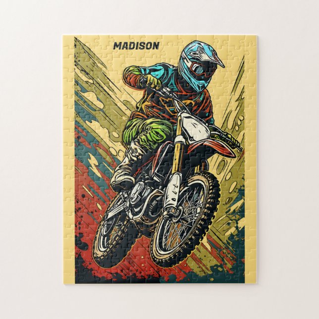 Custom Name Motocross Jigsaw Puzzle (Vertical)