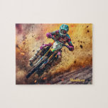 Custom Name Motocross Jigsaw Puzzle<br><div class="desc">See my store for more sports items.</div>