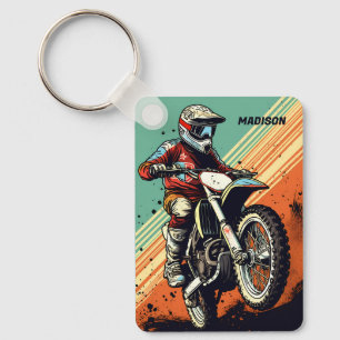 Custom Name Motocross Key Ring