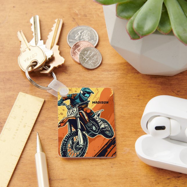 Custom Name Motocross Key Ring (Desk)
