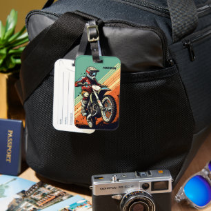 Custom Name Motocross Luggage Tag