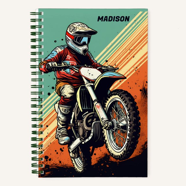 Custom Name Motocross Notebook (Front)