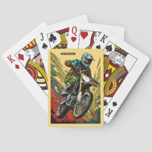 Custom Name Motocross Playing Cards