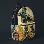 Custom Name Motocross Printed Backpack<br><div class="desc">Change the text fields as you wish. See my store for more sports items.</div>